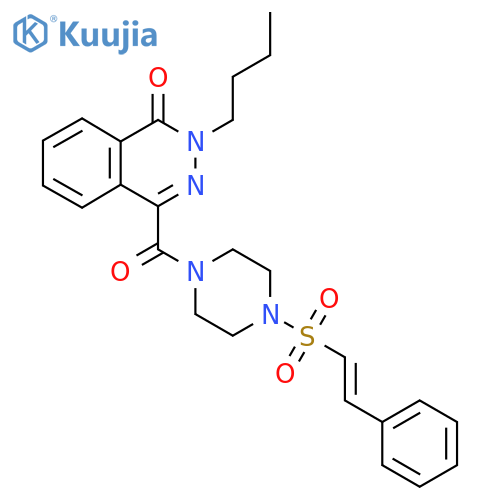 2-Butyl-4-[4-(2-phenylethenesulfonyl)piperazine-1-carbonyl]-1,2-dihydrophthalazin-1-one structure