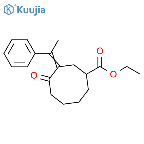 Cyclooctanecarboxylic acid, 4-oxo-3-(1-phenylethylidene)-, ethyl ester structure