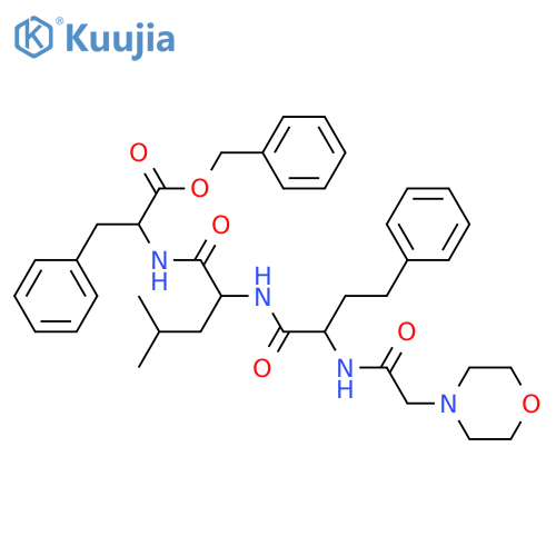 (S)-Benzyl 2-((S)-4-methyl-2-((S)-2-(2-morpholino acetamido)-4-phenylbutanamido)pentanamido)-3-phenylpropanoate structure