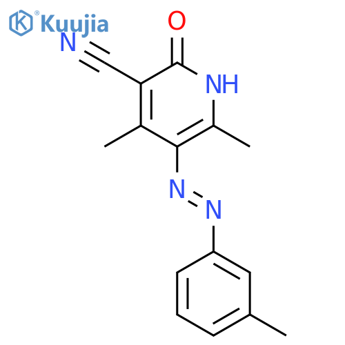 3-Pyridinecarbonitrile,1,2-dihydro-4,6-dimethyl-5-[(3-methylphenyl)azo]-2-oxo- structure