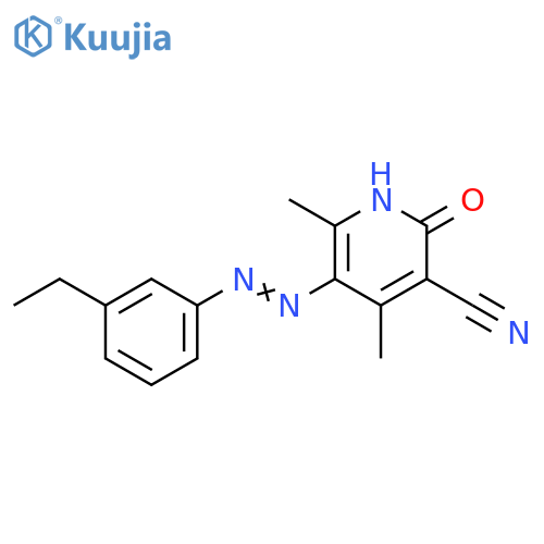3-Pyridinecarbonitrile,5-[(3-ethylphenyl)azo]-1,2-dihydro-4,6-dimethyl-2-oxo- structure