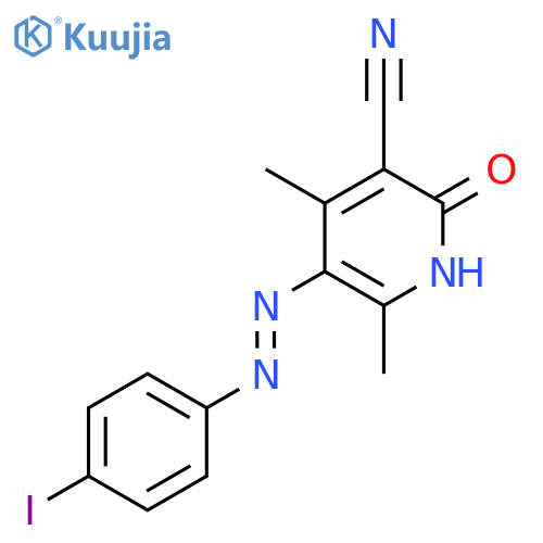 3-Pyridinecarbonitrile,1,2-dihydro-5-[(4-iodophenyl)azo]-4,6-dimethyl-2-oxo- structure