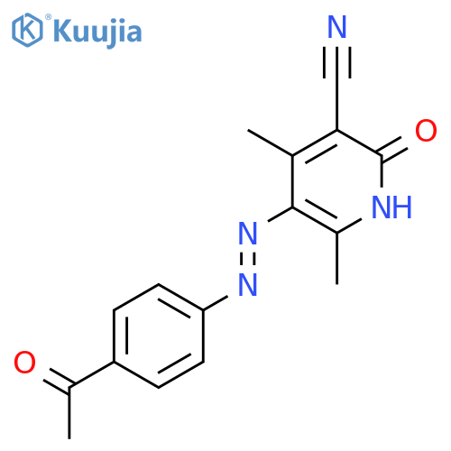 3-Pyridinecarbonitrile,5-[(4-acetylphenyl)azo]-1,2-dihydro-4,6-dimethyl-2-oxo- structure