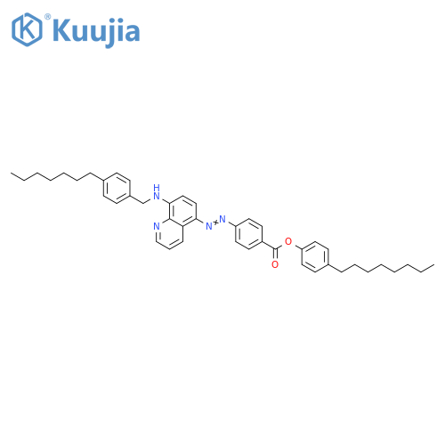 Benzoic acid, 4-[2-[8-[[(4-heptylphenyl)methyl]amino]-5-quinolinyl]diazenyl]-, 4-octylphenyl ester structure