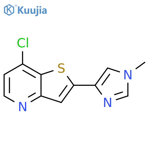 7-chloro-2-(1-methylimidazol-4-yl)thieno[3,2-b]pyridine structure