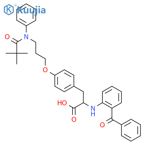 L-Tyrosine,N-(2-benzoylphenyl)-O-[3-[(2,2-dimethyl-1-oxopropyl)phenylamino]propyl]- structure