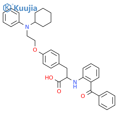 L-Tyrosine, N-(2-benzoylphenyl)-O-[2-(cyclohexylphenylamino)ethyl]- structure