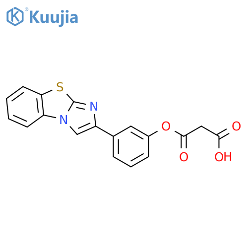 3-[3-(imidazo[2,1-b][1,3]benzothiazol-2-yl)phenoxy]-3-oxopropanoic acid structure