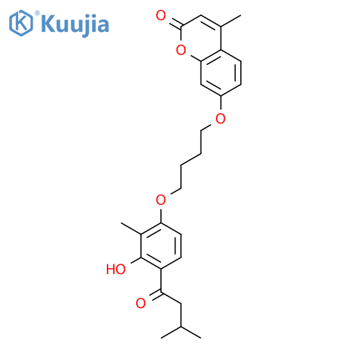 2H-1-Benzopyran-2-one,7-[4-[3-hydroxy-2-methyl-4-(3-methyl-1-oxobutyl)phenoxy]butoxy]-4-methyl- structure