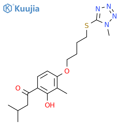 1-Butanone,1-[2-hydroxy-3-methyl-4-[4-[(1-methyl-1H-tetrazol-5-yl)thio]butoxy]phenyl]-3-methyl- structure