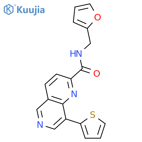1,6-Naphthyridine-2-carboxamide, N-(2-furanylmethyl)-8-(2-thienyl)- structure