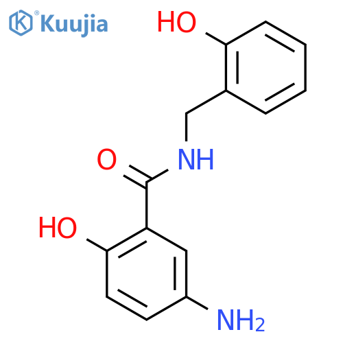 Benzamide, 5-amino-2-hydroxy-N-[(2-hydroxyphenyl)methyl]- structure