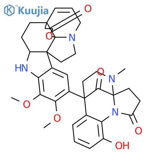 Aspidospermidin-21-oic acid, 6,7-didehydro-19-hydroxy-16,17-dimethoxy-15-[(3aS,7R)-2,3,5,6-tetrahydro-11-hydroxy-4-methyl-1,13-dioxo-1H-3a,7-methanopyrrolo[1,2-a][1,3]benzodiazocin-7(4H)-yl]-, γ-lactone (9CI) structure