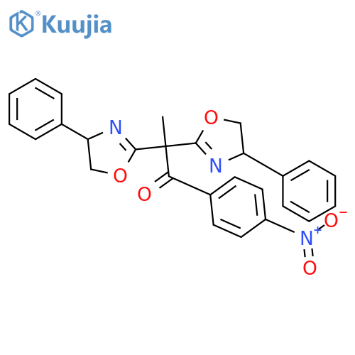 1-Propanone,2,2-bis[(4R)-4,5-dihydro-4-phenyl-2-oxazolyl]-1-(4-nitrophenyl)- structure