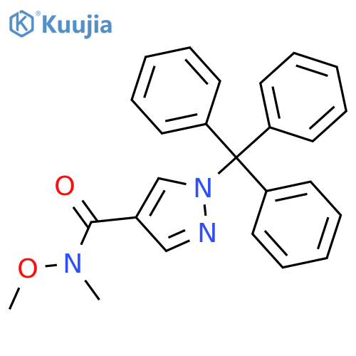 1H-Pyrazole-4-carboxamide, N-methoxy-N-methyl-1-(triphenylmethyl)- structure
