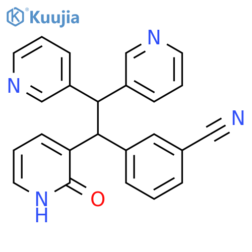 Benzonitrile, 3-[1-(1,2-dihydro-2-oxo-3-pyridinyl)-2,2-di-3-pyridinylethyl]- structure