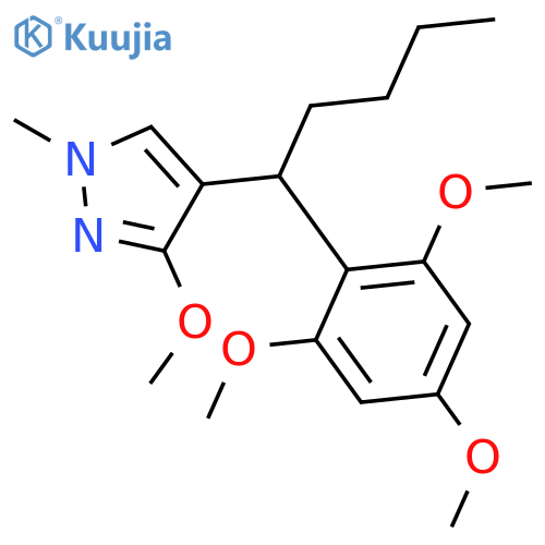 1H-Pyrazole, 3-methoxy-1-methyl-4-[1-(2,4,6-trimethoxyphenyl)pentyl]- structure