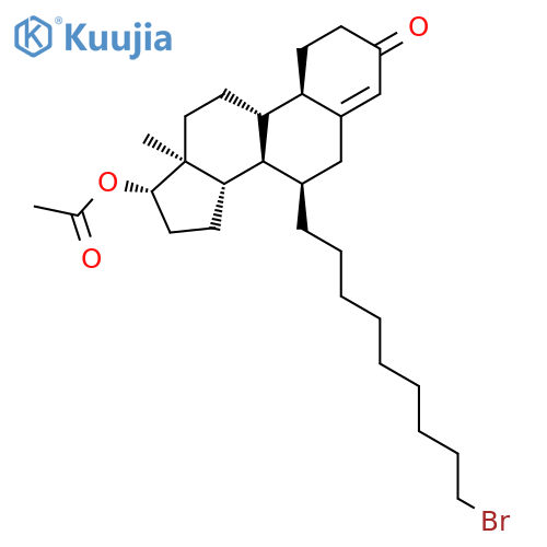 (7A,17b)-17-acetyloxy-estra-4-ene-7-(9-bromononyl)-3-one structure