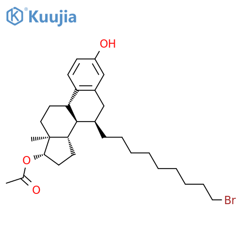 (7R,8R,9S,13S,14S,17S)-7-(9-Bromononyl)-3-hydroxy-13-methyl-7,8,9,11,12,13,14,15,16,17-decahydro-6H-cyclopenta[a]phenanthren-17-yl acetate structure
