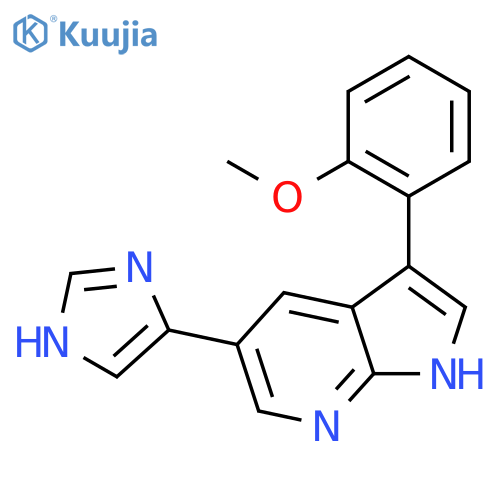1H-Pyrrolo[2,3-b]pyridine, 5-(1H-imidazol-4-yl)-3-(2-methoxyphenyl)- structure