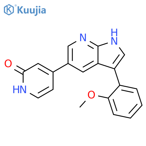 2(1H)-Pyridinone, 4-[3-(2-methoxyphenyl)-1H-pyrrolo[2,3-b]pyridin-5-yl]- structure