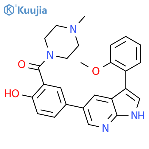 Piperazine,1-[2-hydroxy-5-[3-(2-methoxyphenyl)-1H-pyrrolo[2,3-b]pyridin-5-yl]benzoyl]-4-methyl- structure