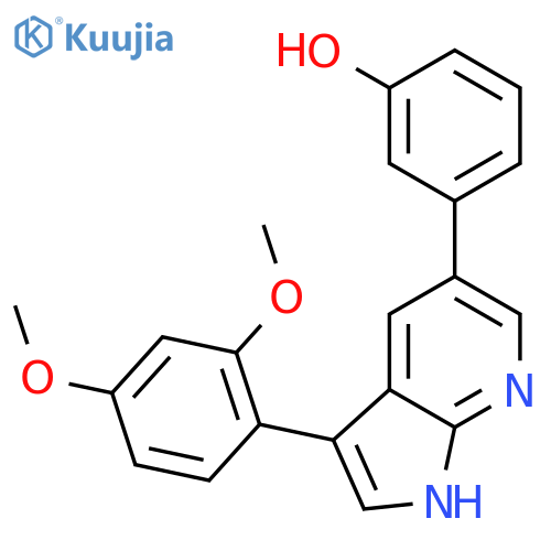 Phenol, 3-[3-(2,4-dimethoxyphenyl)-1H-pyrrolo[2,3-b]pyridin-5-yl]- structure