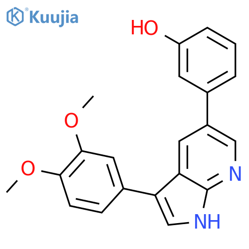 Phenol, 3-[3-(3,4-dimethoxyphenyl)-1H-pyrrolo[2,3-b]pyridin-5-yl]- structure