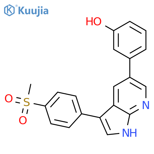 Phenol, 3-[3-[4-(methylsulfonyl)phenyl]-1H-pyrrolo[2,3-b]pyridin-5-yl]- structure