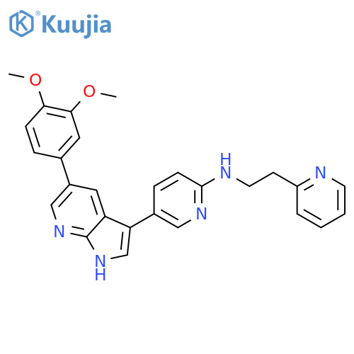 2-Pyridineethanamine,N-[5-[5-(3,4-dimethoxyphenyl)-1H-pyrrolo[2,3-b]pyridin-3-yl]-2-pyridinyl]- structure