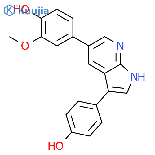 Phenol, 4-[3-(4-hydroxyphenyl)-1H-pyrrolo[2,3-b]pyridin-5-yl]-2-methoxy- structure