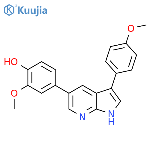 Phenol,2-methoxy-4-[3-(4-methoxyphenyl)-1H-pyrrolo[2,3-b]pyridin-5-yl]- structure