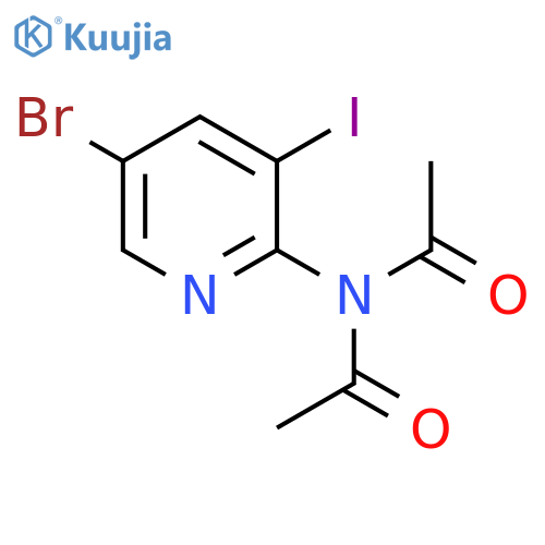 N-Acetyl-N-(5-bromo-3-iodo-2-pyridinyl)acetamide structure