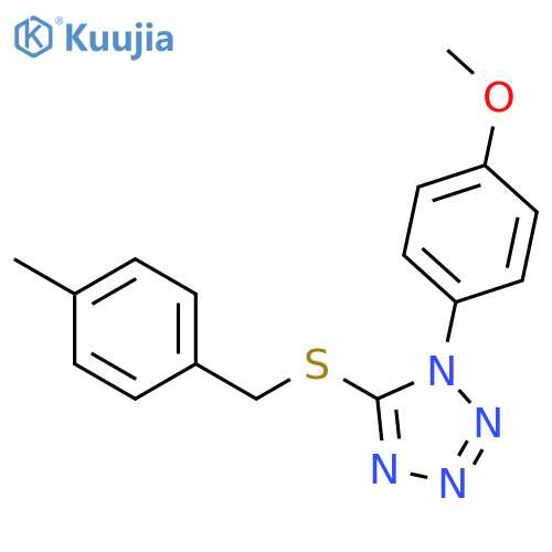 1H-TETRAZOLE, 1-(4-METHOXYPHENYL)-5-[[(4-METHYLPHENYL)METHYL]THIO]- structure