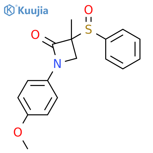 2-Azetidinone, 1-(4-methoxyphenyl)-3-methyl-3-(phenylsulfinyl)- structure
