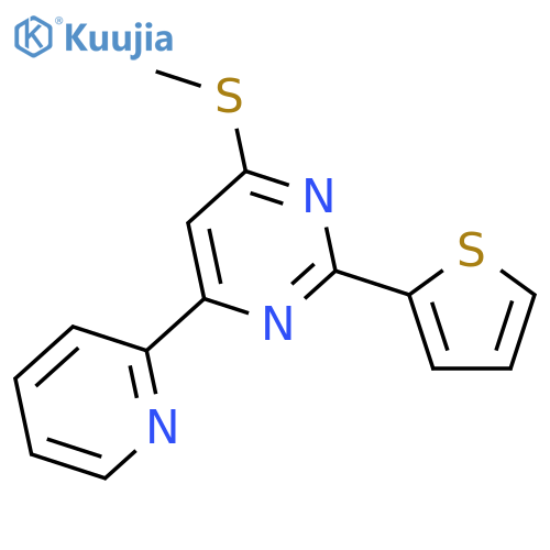 Pyrimidine, 4-(methylthio)-6-(2-pyridinyl)-2-(2-thienyl)- structure