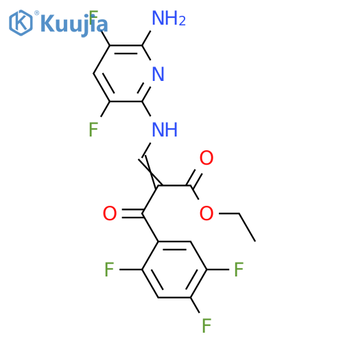 ethyl (Z)-3-[(6-amino-3,5-difluoro-2-pyridyl)amino]-2-(2,4,5-trifluorobenzoyl)prop-2-enoate structure