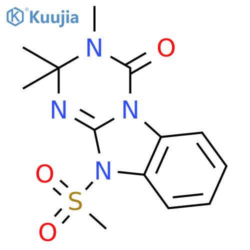 2,2,3-trimethyl-10-(methylsulfonyl)-2,10-dihydro[1,3,5]triazino[1,2-a]benzimidazol-4(3H)-one structure