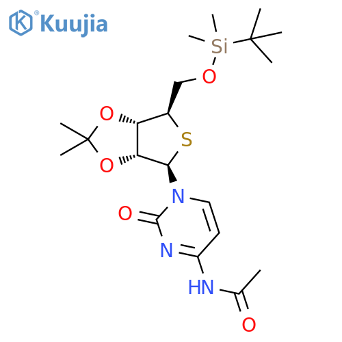 Cytidine, N-acetyl-5′-O-[(1,1-dimethylethyl)dimethylsilyl]-2′,3′-O-(1-methylethylidene)-4′-thio- structure