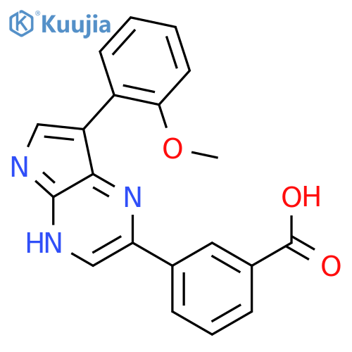Benzoic acid, 3-[7-(2-methoxyphenyl)-4H-pyrrolo[2,3-b]pyrazin-2-yl]- structure