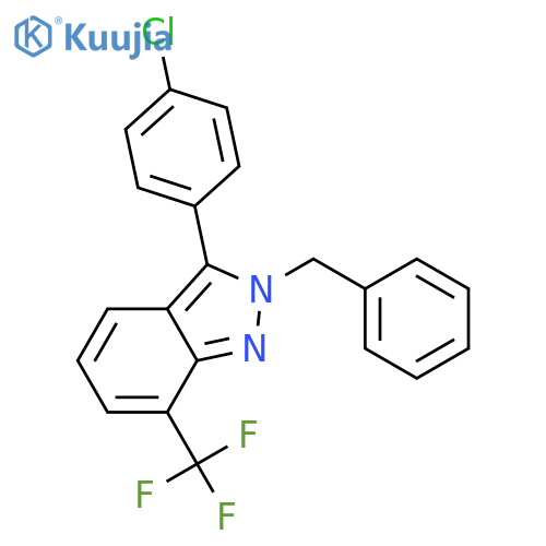 2H-Indazole, 3-(4-chlorophenyl)-2-(phenylmethyl)-7-(trifluoromethyl)- structure