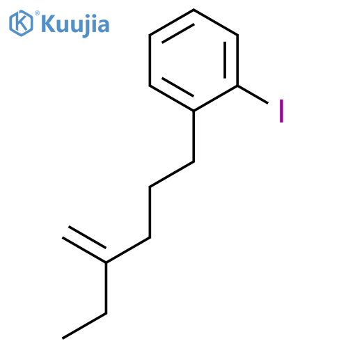 Benzene, 1-iodo-2-(4-methylenehexyl)- structure