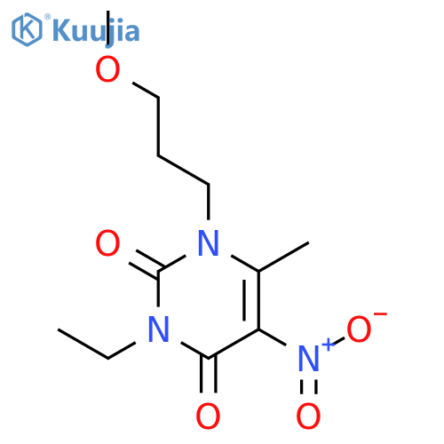 2,4(1H,3H)-Pyrimidinedione,3-ethyl-1-(3-methoxypropyl)-6-methyl-5-nitro- structure