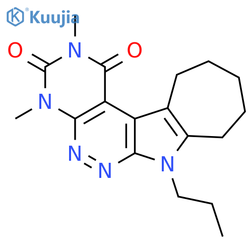 CYCLOHEPTA[4,5]PYRROLO[2,3-C]PYRIMIDO[5,4-E]PYRIDAZINE-1,3(2H,4H)-DIONE, 7,8,9,10,11,12-HEXAHYDRO-2,4-DIMETHYL-7-PROPYL- structure