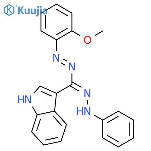 1H-Indole, 3-[[(2-methoxyphenyl)azo](phenylhydrazono)methyl]- structure