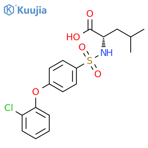 2-4-(2-chlorophenoxy)benzenesulfonamido-4-methylpentanoic acid structure