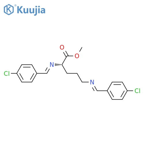 L-Ornithine, N2,N5-bis[(4-chlorophenyl)methylene]-, methyl ester structure