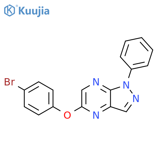 1H-Pyrazolo[3,4-b]pyrazine, 5-(4-bromophenoxy)-1-phenyl- structure