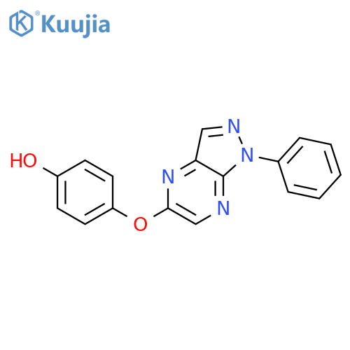 Phenol, 4-[(1-phenyl-1H-pyrazolo[3,4-b]pyrazin-5-yl)oxy]- structure