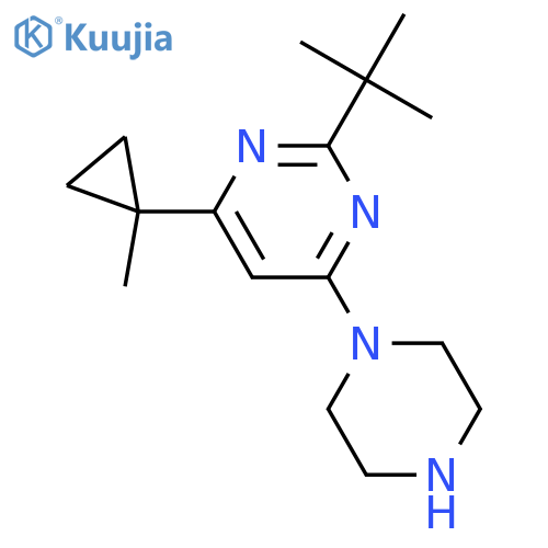 2-(tert-Butyl)-4-(1-methylcyclopropyl)-6-(piperazin-1-yl)pyrimidine structure